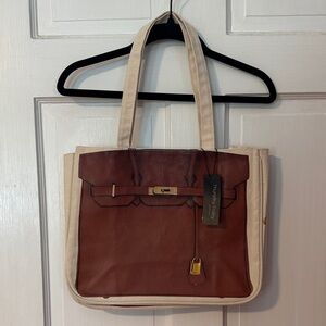 Thursday Friday NWT Rare Vintage Together Bag Hermes Birkin Style L Canvas Tote